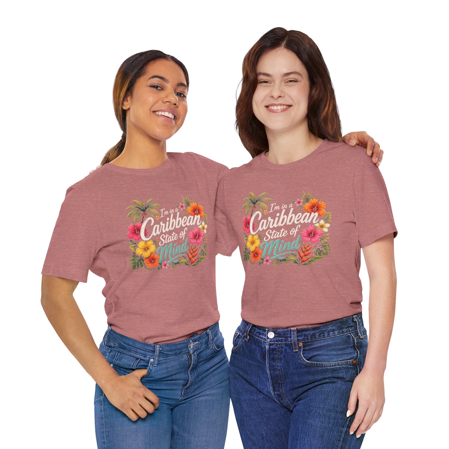 Caribbean State of Mind Tee — Tropical Floral Vacation T‑Shirt