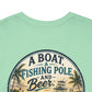 T-Shirt — "A Boat, Fishing Pole and Beer" Vintage Fishing Graphic Tee