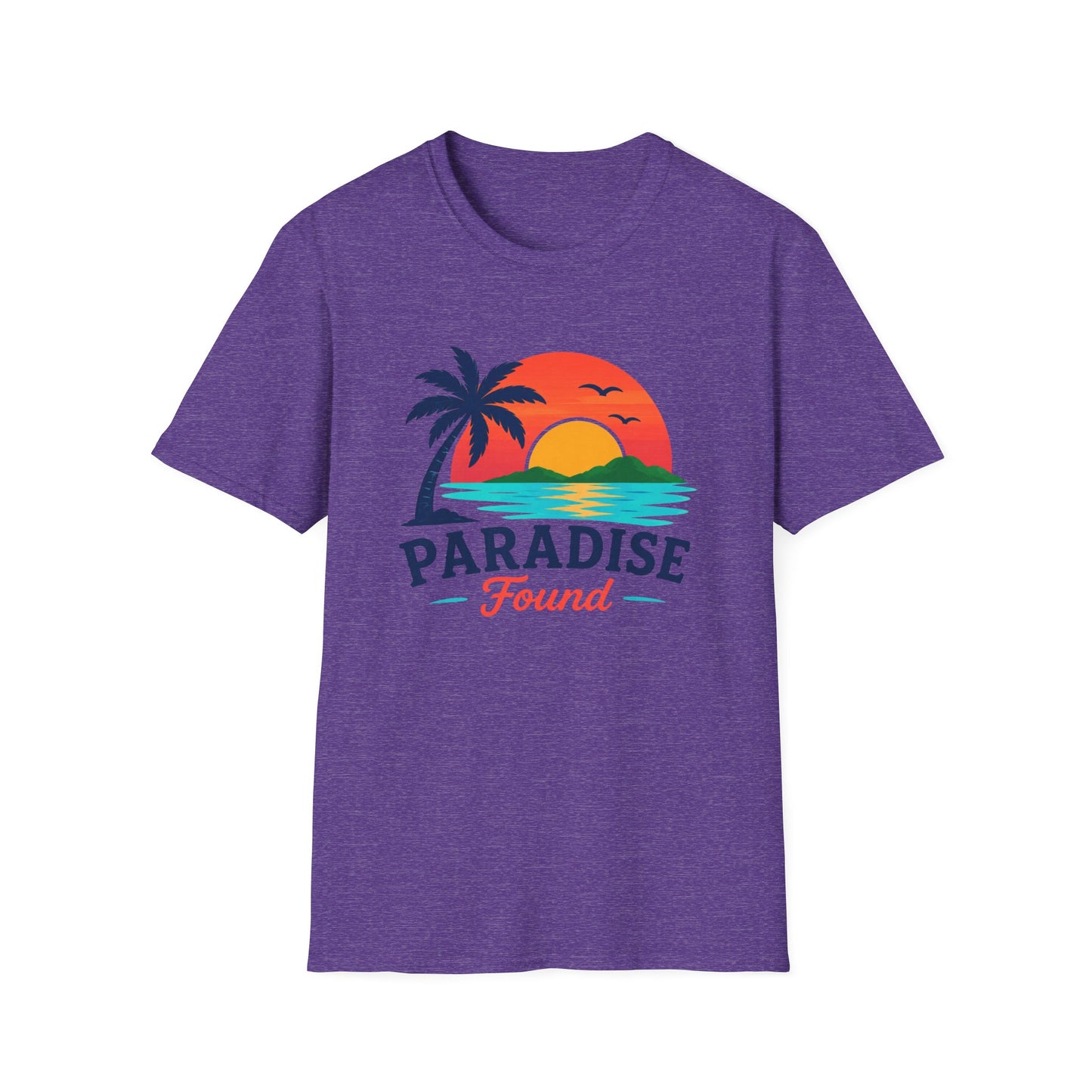 Paradise Found T‑Shirt — Retro Sunset Palm Beach Tee