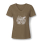 Sea Turtle V-Neck Tee — Women's Relaxed Heather Tee with White Sea Turtle Graphic