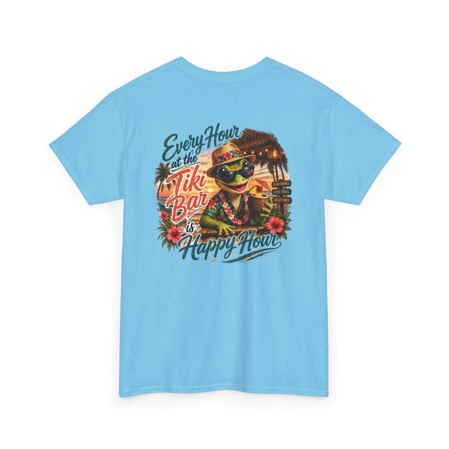 T-Shirt - "Every Hour at the Tiki Bar is Happy Hour" Vintage Tropical Tee