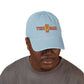 Tiki Bar Embroidered Hat — Vintage Tiki Totem Denim Baseball Cap