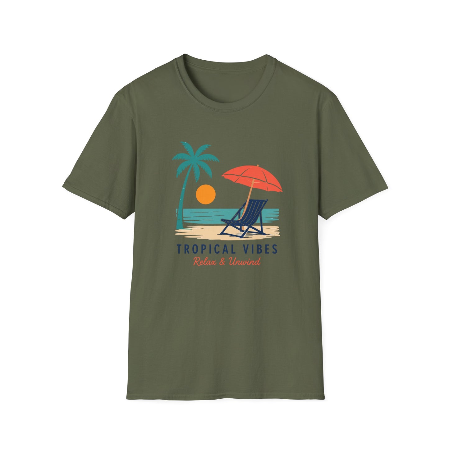 Tropical Vibes Beach Scene Tee (Relax & Unwind)