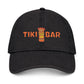 Tiki Bar Embroidered Hat — Vintage Tiki Totem Denim Baseball Cap