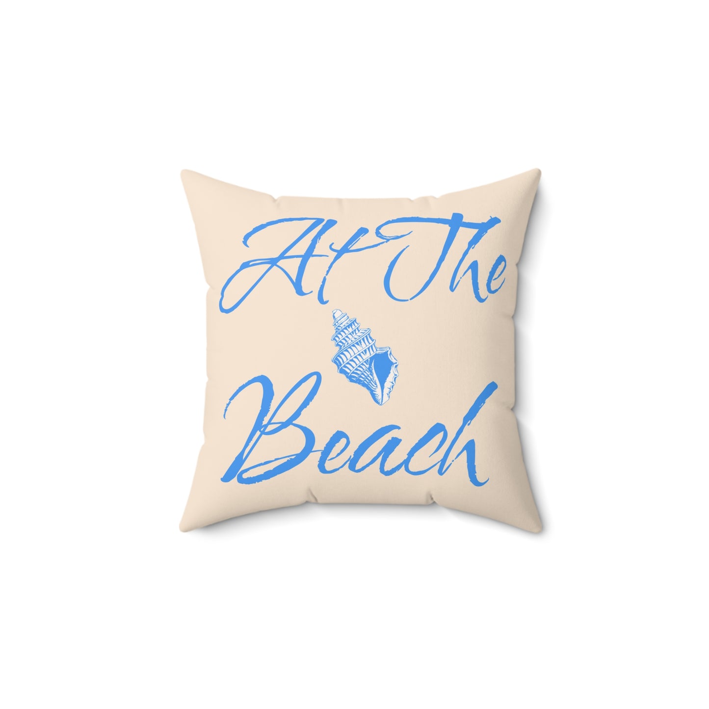 At the Beach Tan Spun Polyester Square Pillow at Caribbean Rays