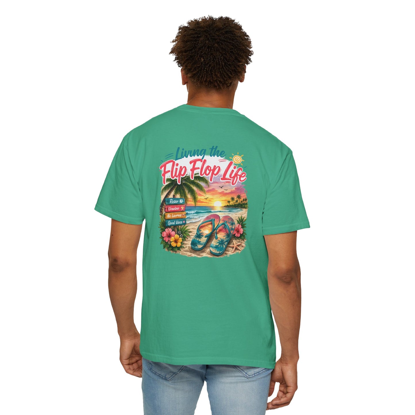 Resort Collection Living the Flip Flop Life Unisex Garment-Dyed T-shirt