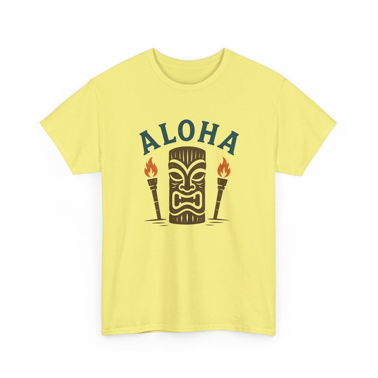 Aloha Tiki Tribal Tee with Torches- Tiki T-Shirt