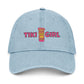 Tiki Girl Embroidered Denim Hat — Tropical Tiki Bar Baseball Cap