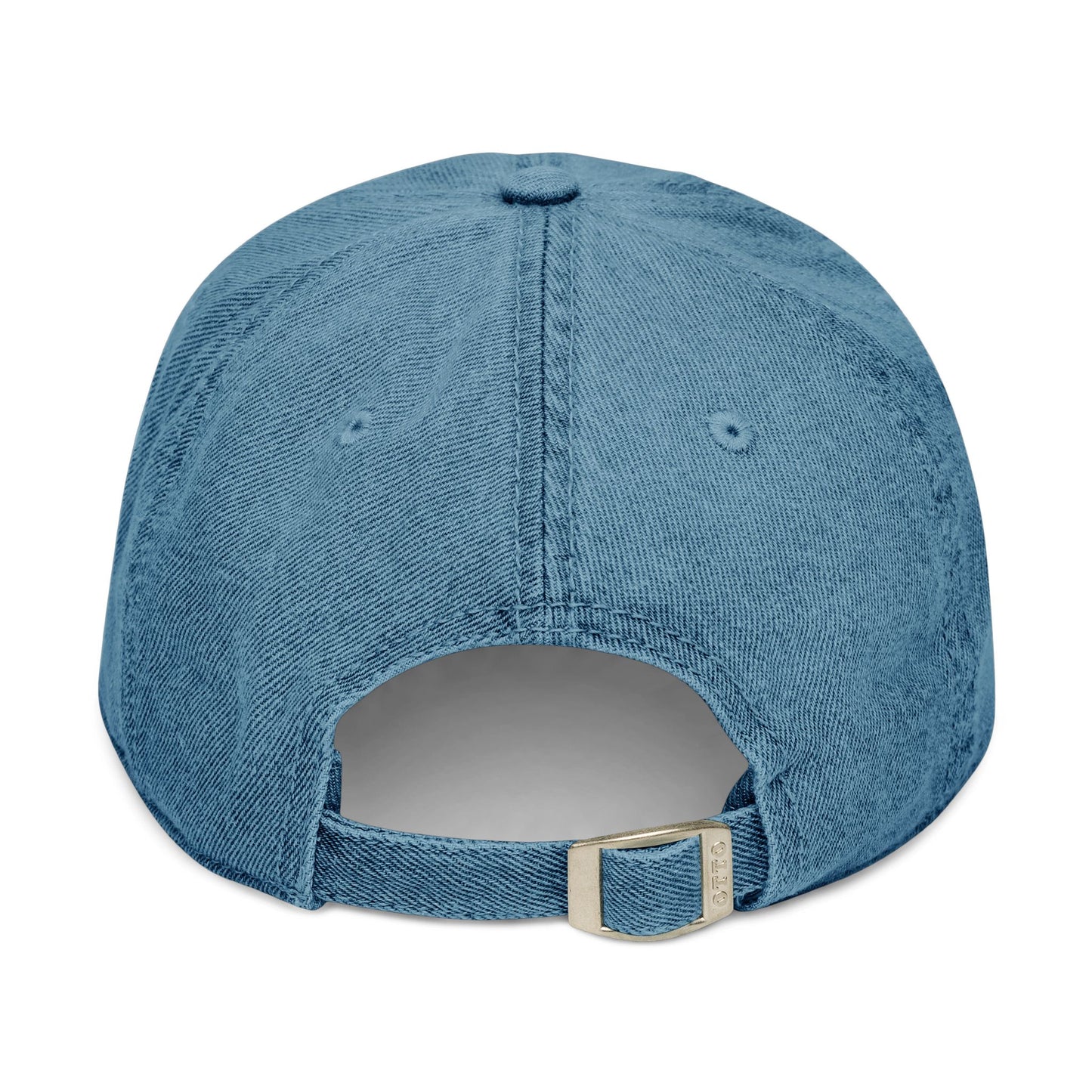 Tiki Bar Embroidered Hat — Vintage Tiki Totem Denim Baseball Cap