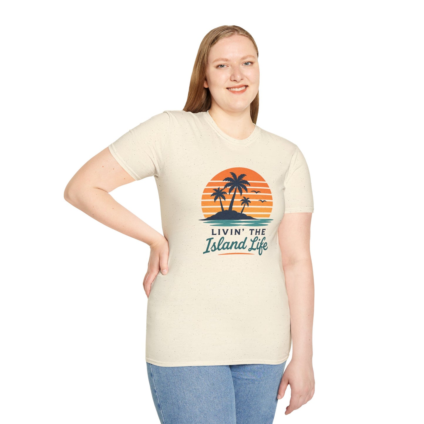 Island Life T-Shirt — "Livin' The Island Life" Retro Palm Sunset Tee