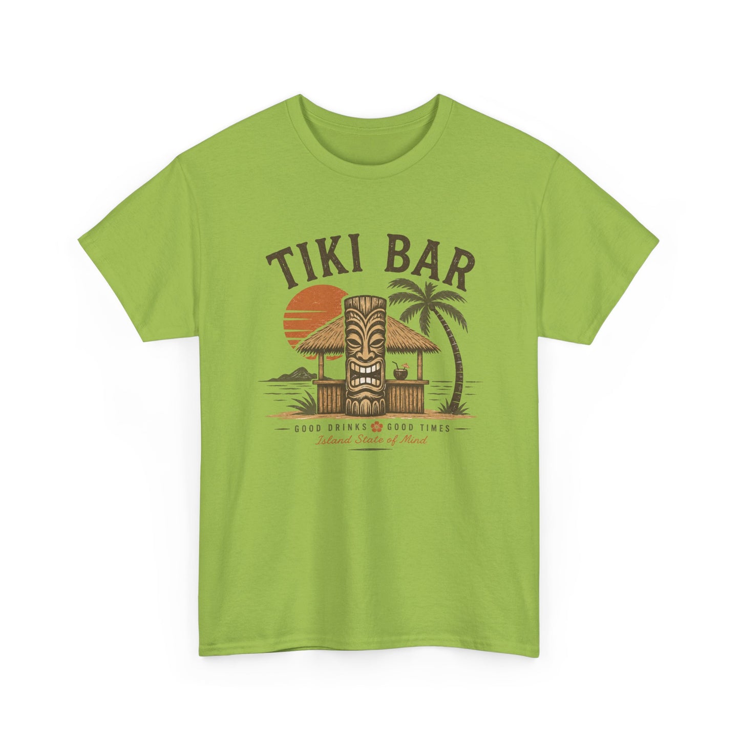 Tiki Bar Vintage Sunset Tee — Tropical Luau Beach Shirt