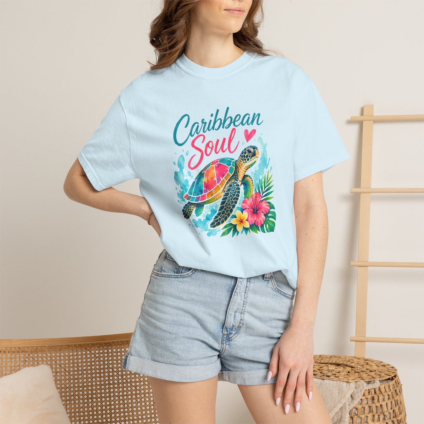 Caribbean Soul T-Shirt — Sea Turtle Floral Tropical Tee