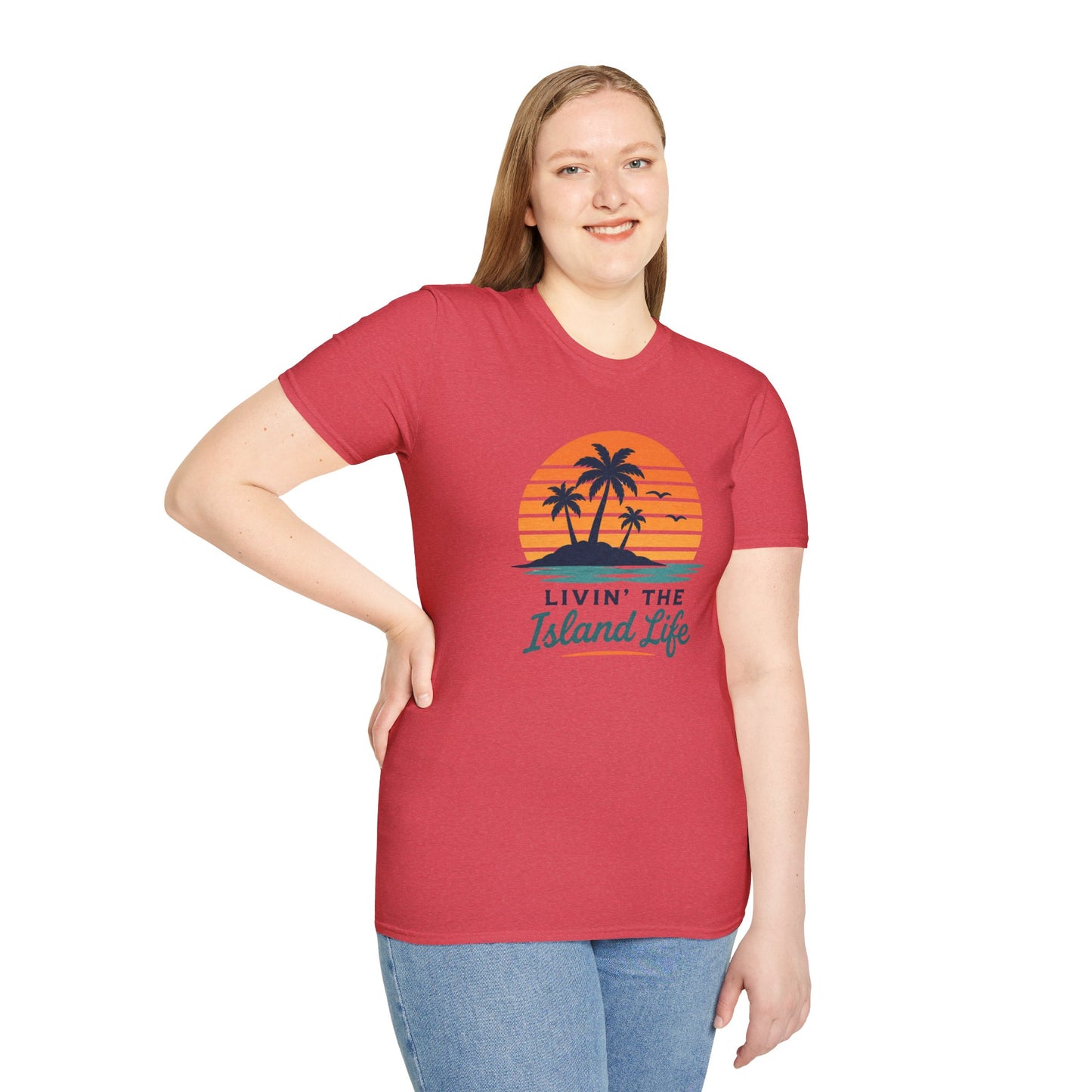 Island Life T-Shirt — "Livin' The Island Life" Retro Palm Sunset Tee