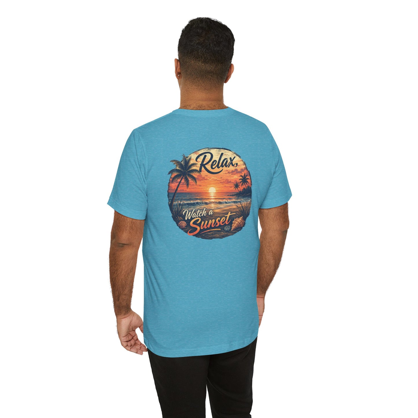 Sunset Beach Tee — "Relax Watch a Sunset" Graphic T-Shirt