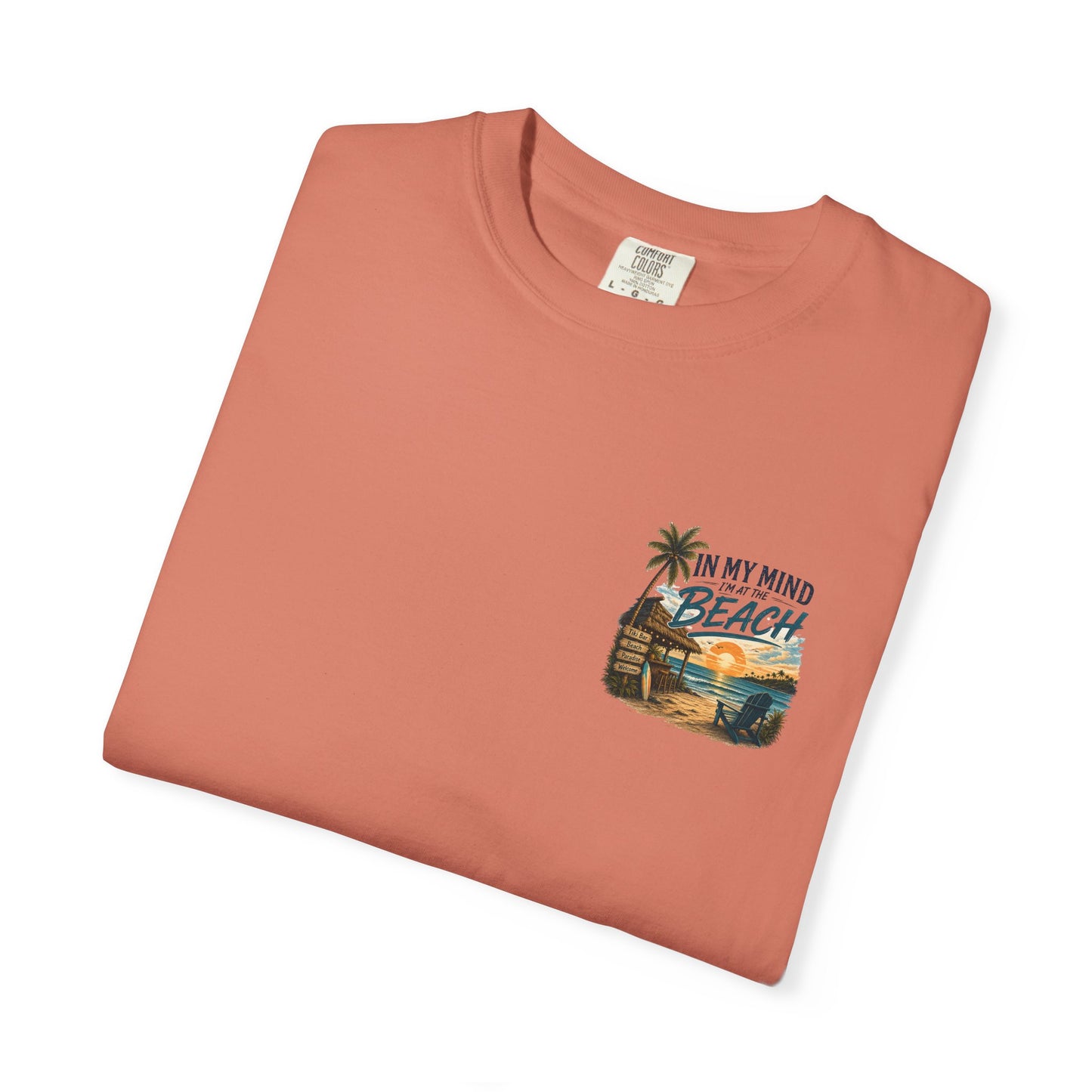 Beach Sunset T-Shirt — "In My Mind I'm at the Beach" Vintage Coastal Tee