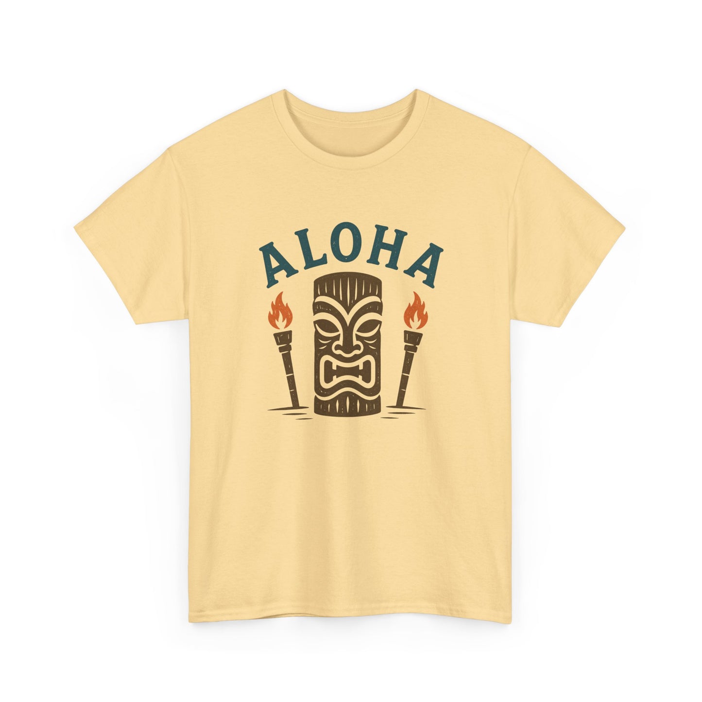 Aloha Tiki Tribal Tee with Torches- Tiki T-Shirt