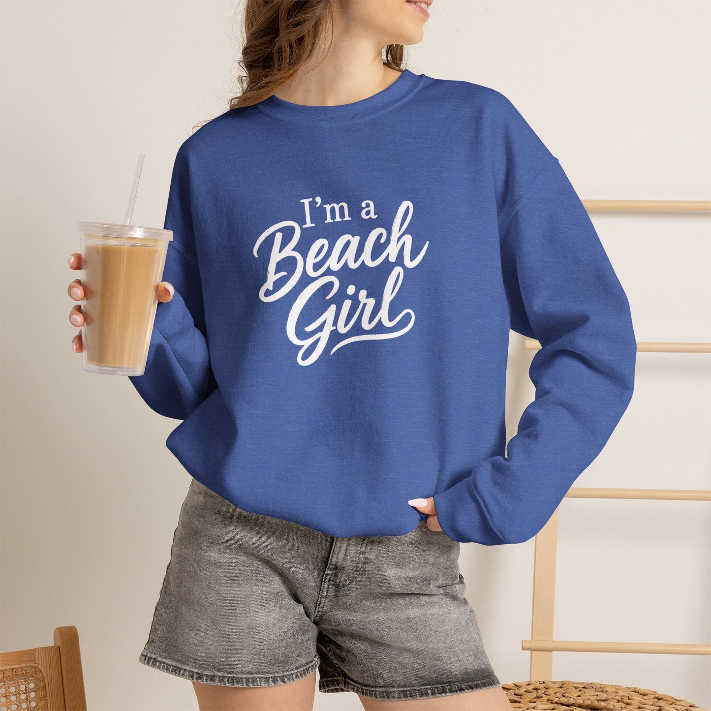 Beach Girl Sweatshirt — "I'm a Beach Girl" Cozy Crewneck