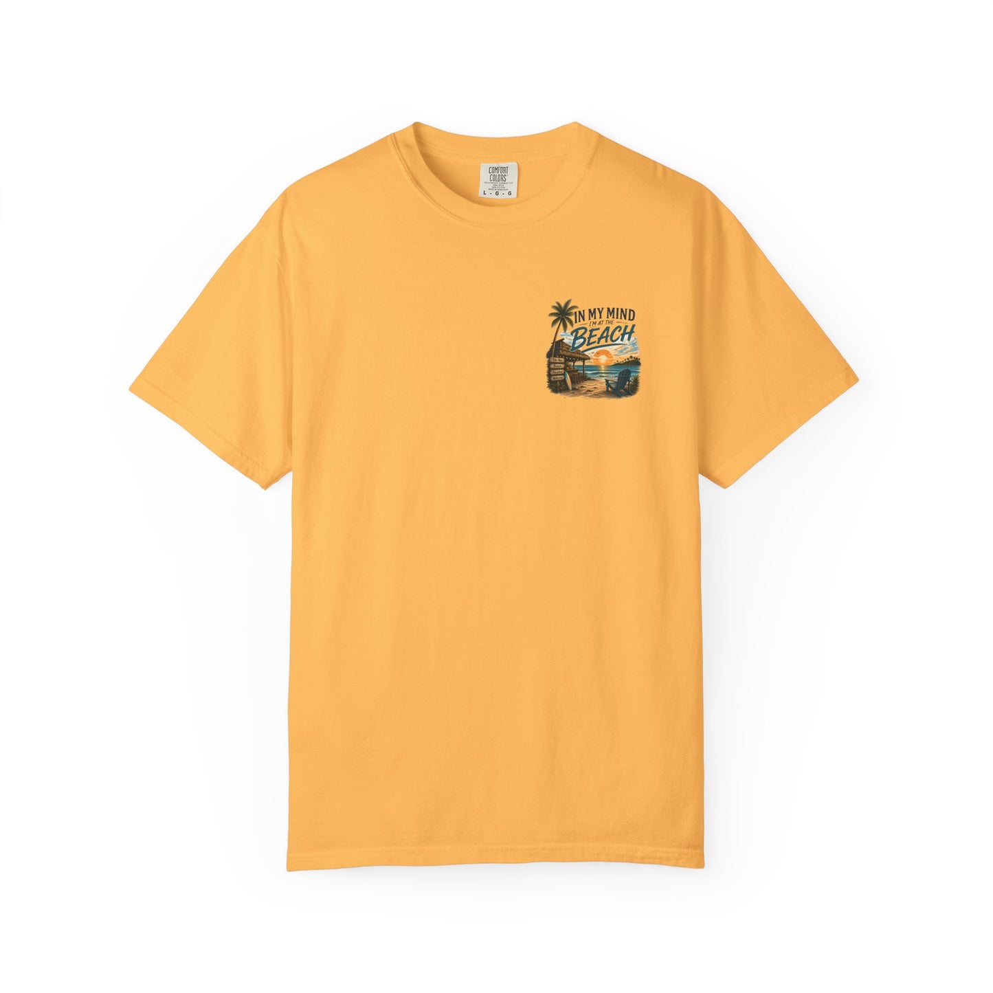 Beach Sunset T-Shirt — "In My Mind I'm at the Beach" Vintage Coastal Tee