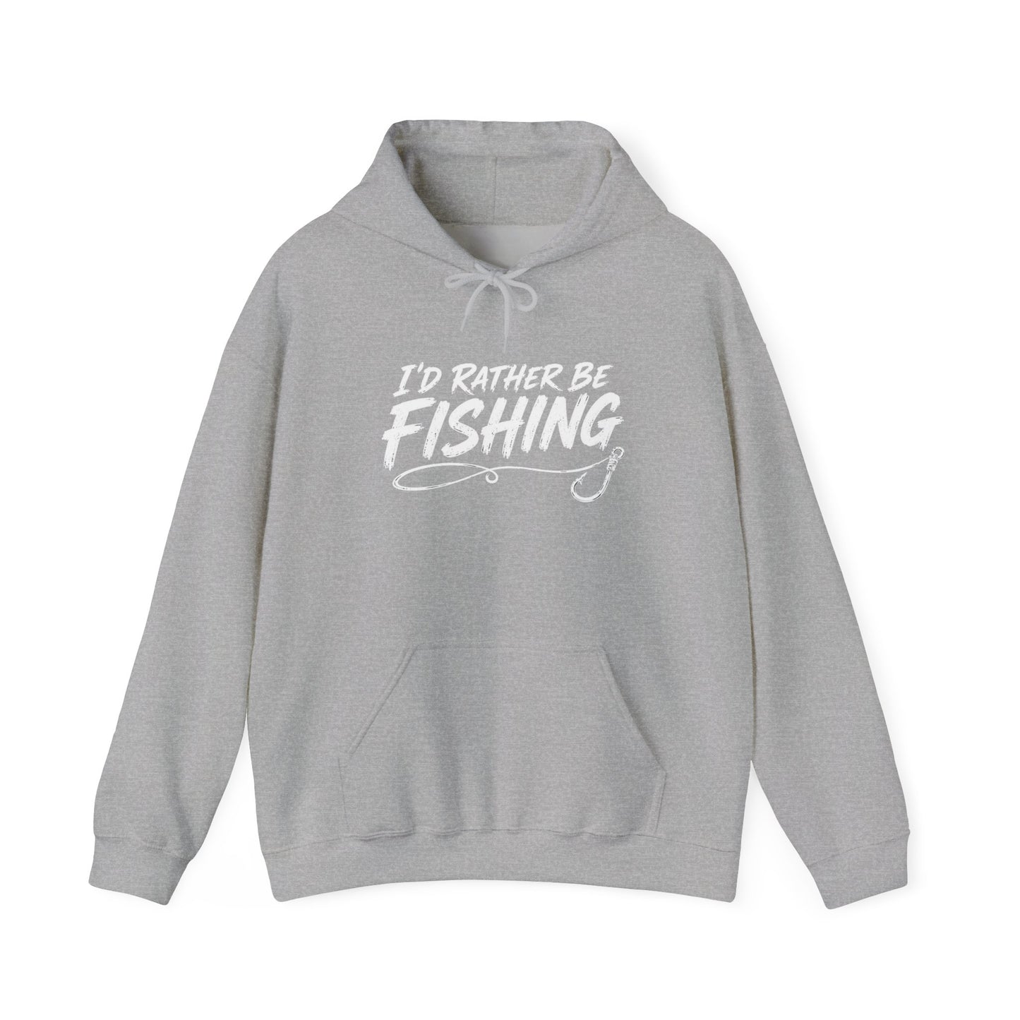 Fishing Hoodie – "I'd Rather Be Fishing" Graphic Pullover for Anglers