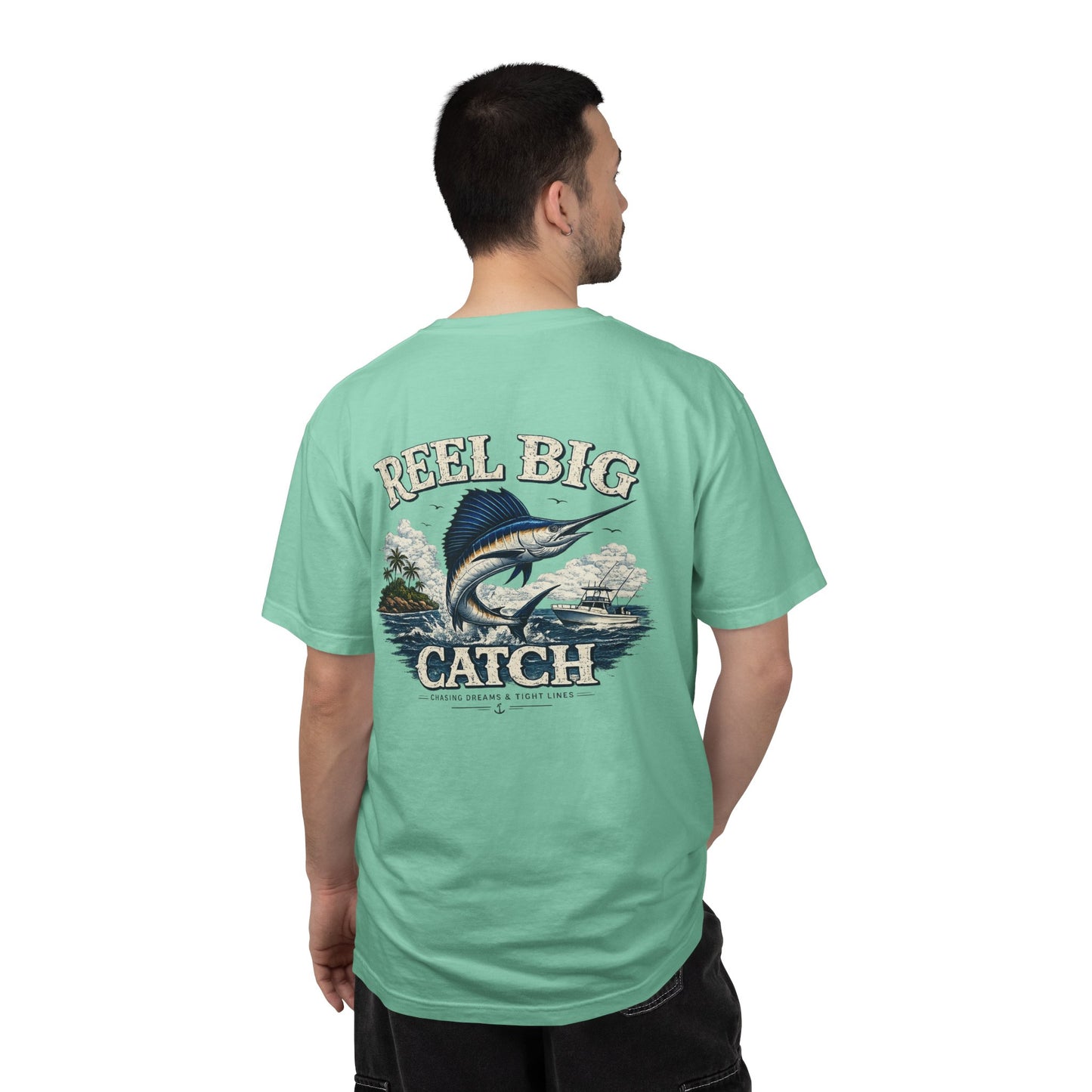 Reel Big Catch Fishing T-Shirt — Sailfish Offshore Angler Tee