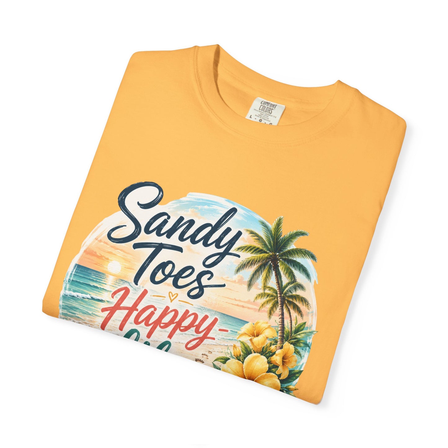 Sandy Toes Happy Life T-Shirt — Tropical Beach Vacation Tee