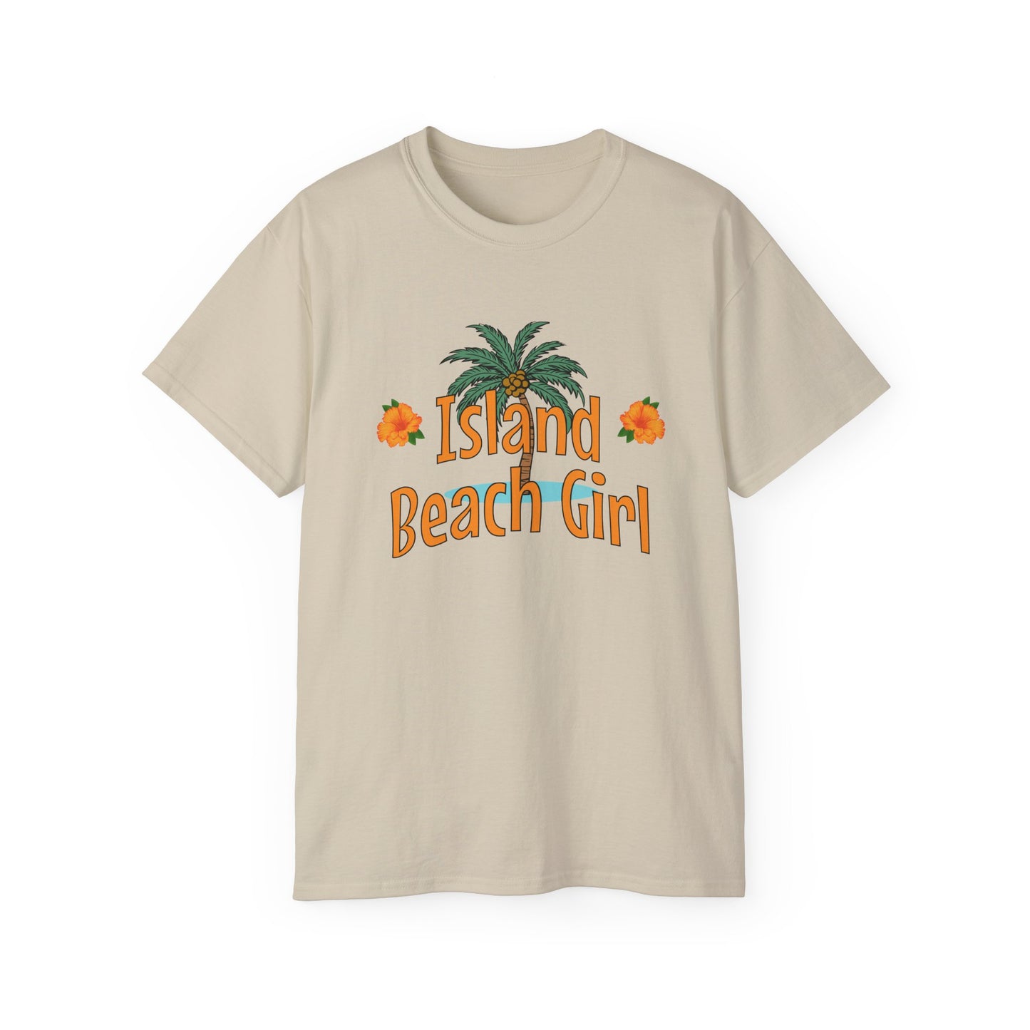 Tiki Beach Collection Island Beach Girl Unisex Ultra Cotton Tee -by Caribbean Rays