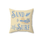 Blue Sand and Surf Spun Polyester Square Pillow Caribbean Rays