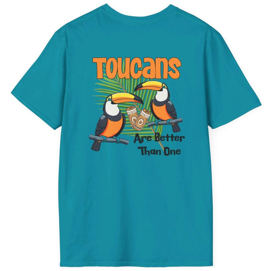 Toucans Are Better Than One Unisex Softstyle T-Shirt by  Caribbean Rays