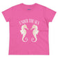 Under The Sea Seahorse Women's Midweight Cotton Tee by Caribbean Rays