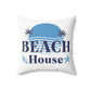 Blue Beach House Sun Spun Polyester Square Pillow - at Caribbean Rays