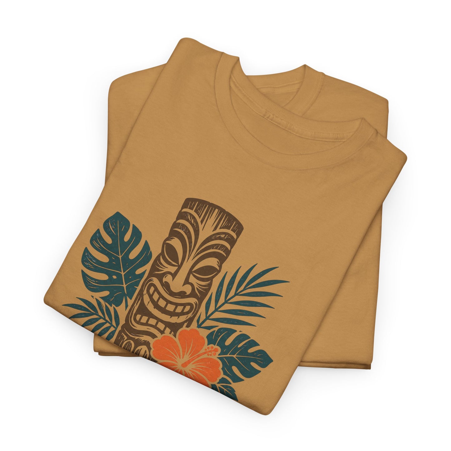 Island State of Mind T-Shirt — Tropical Tiki Tee with Hibiscus & Palm Leaves