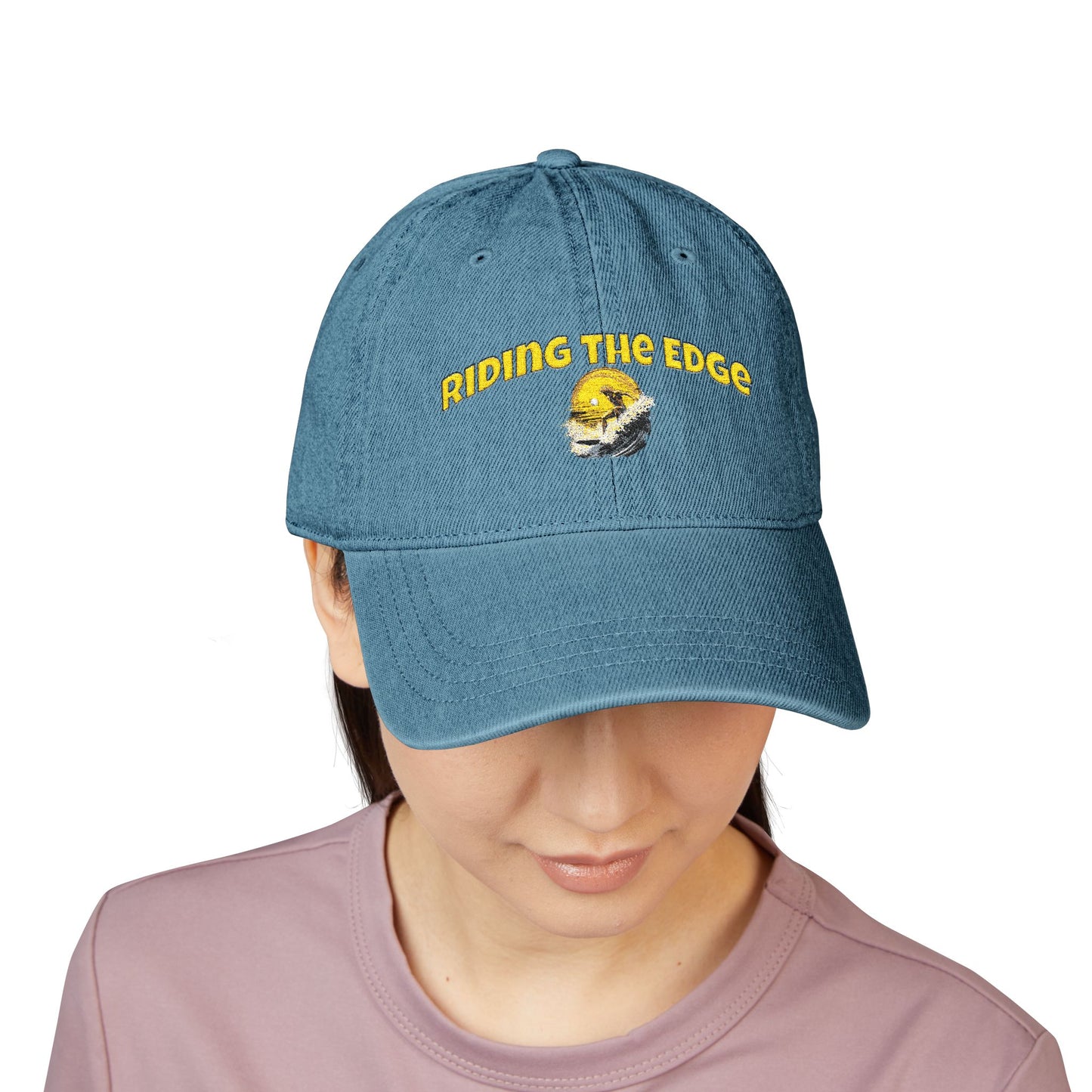 Riding the Edge Embroidered Denim Hat