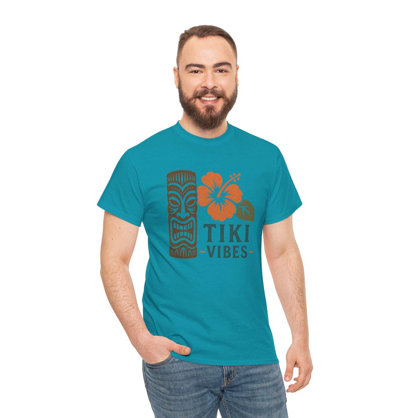 Tiki Vibes Floral Hibiscus Tee