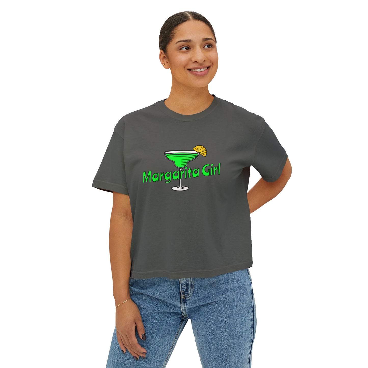 Margarita Girl Boxy Tee — Women's Cocktail Graphic T-Shirt