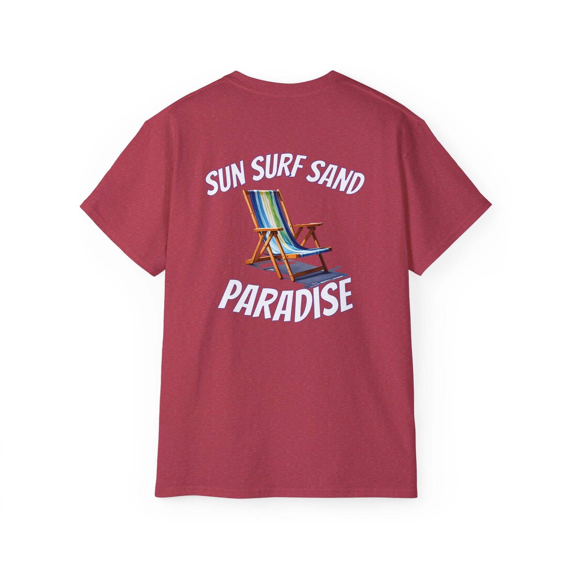 Tiki Beach Collection Sun Surf Sand Paradise Unisex Ultra Cotton Tee - Caribbean Rays