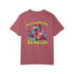 Maroon t-shirt with a parrot graphic and 'Just Living the Island Life' text on a white background
