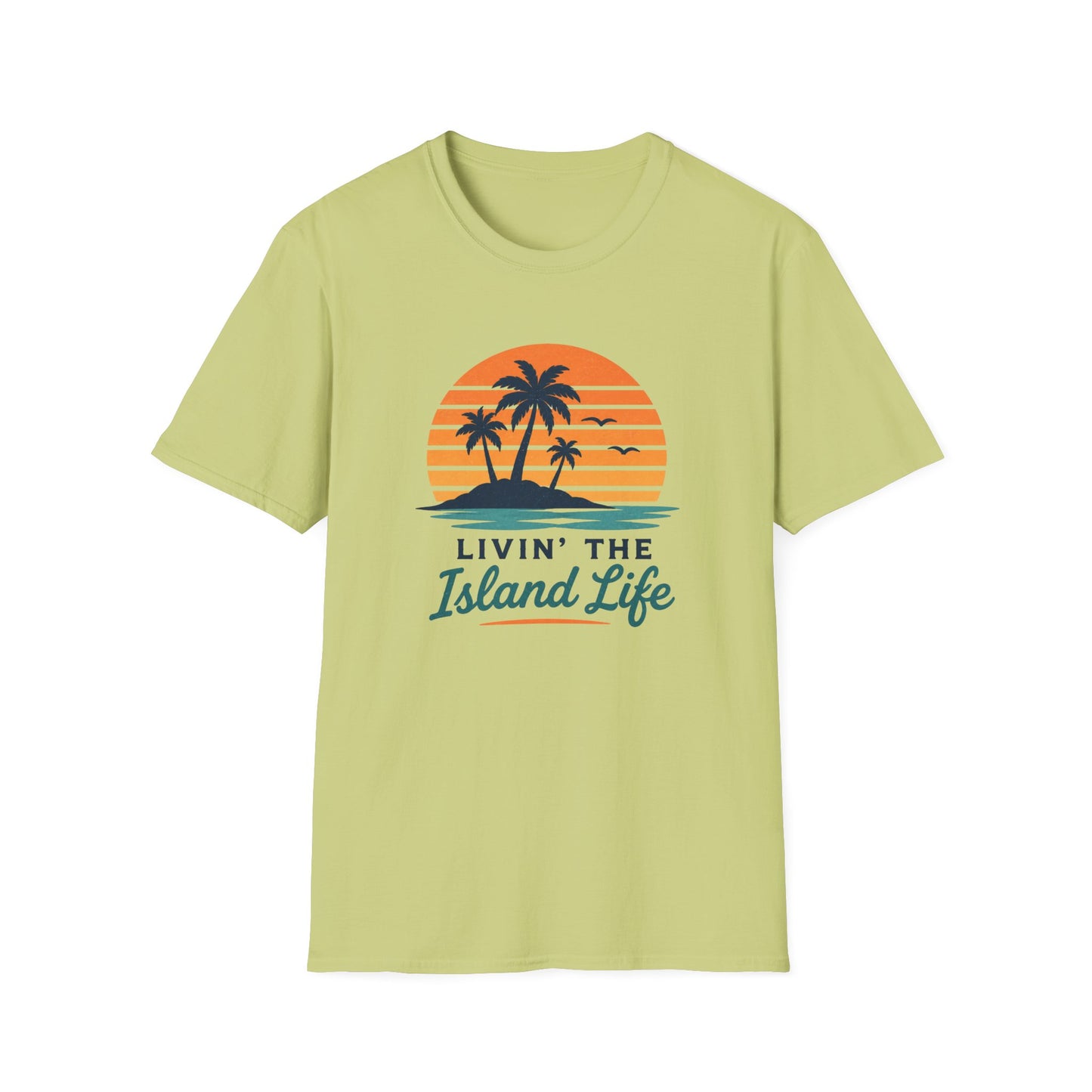 Island Life T-Shirt — "Livin' The Island Life" Retro Palm Sunset Tee