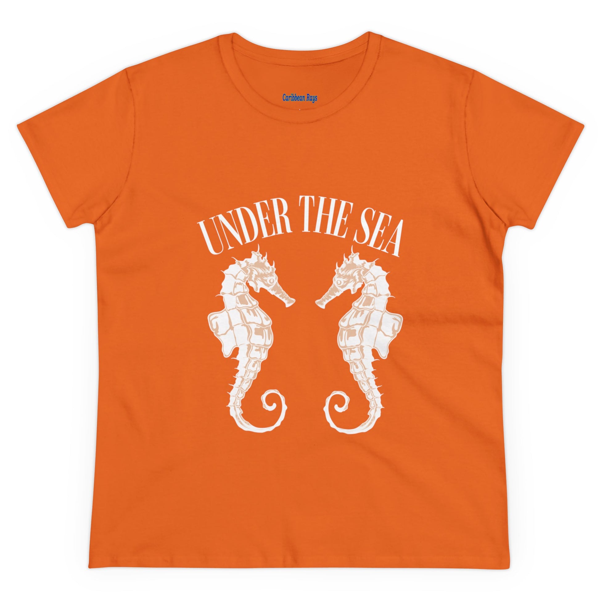 Under The Sea Seahorse Women's Midweight Cotton Tee at Caribbean Rays