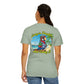 T-Shirt — "Living in Paradise and Loving It" Tropical Parrot Beach Tee