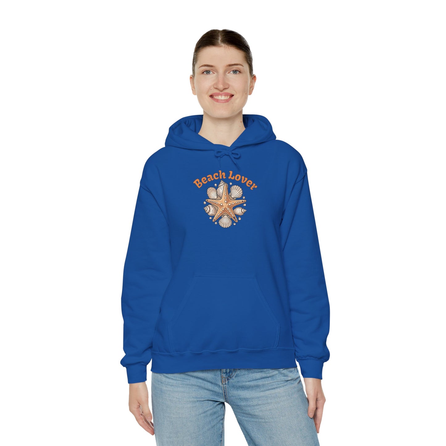 Beach Lover Starfish Hoodie — Coastal Seashell Graphic Sweatshirt