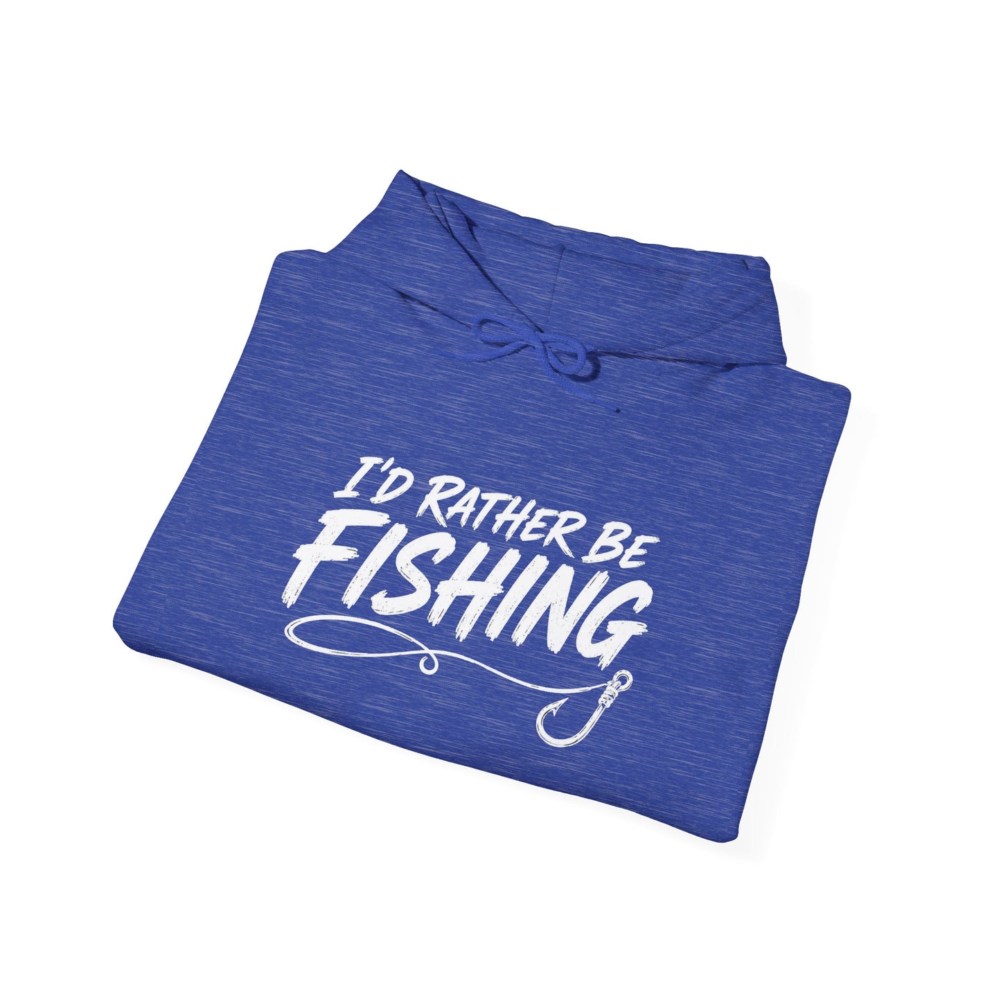Fishing Hoodie – "I'd Rather Be Fishing" Graphic Pullover for Anglers