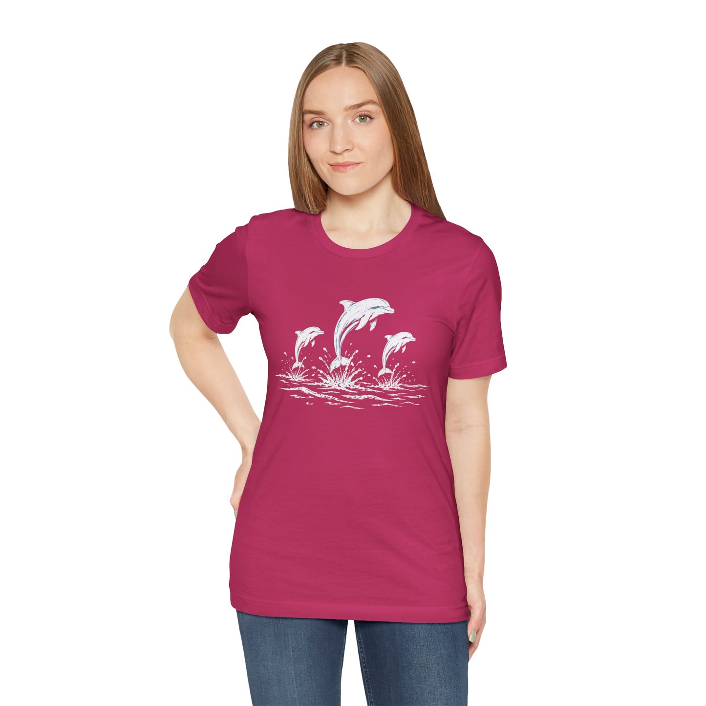 Dolphin Trio Tee — Playful Ocean Graphic T-Shirt