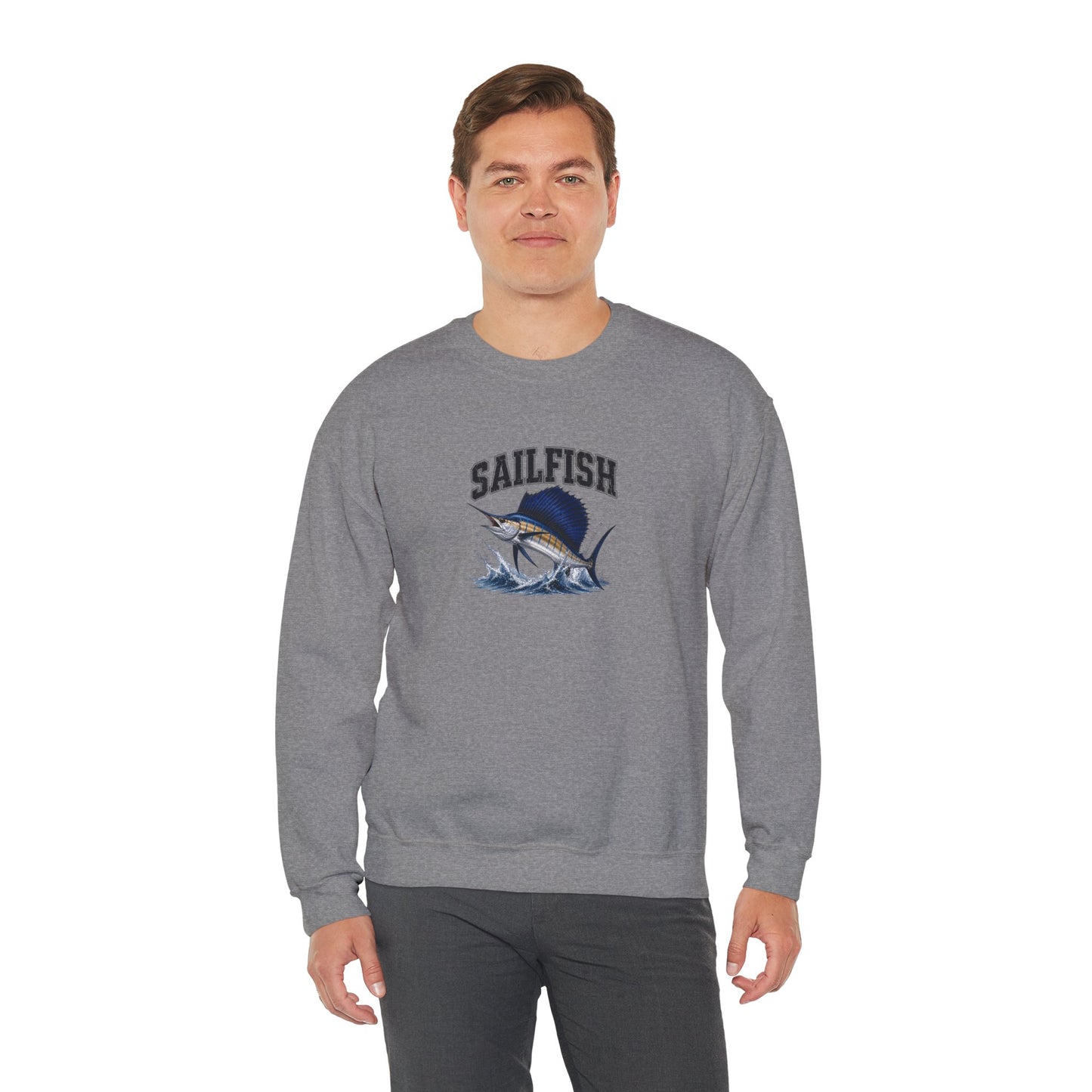 Sailfish Graphic Sweatshirt – Vintage Marlin Fishing Crewneck