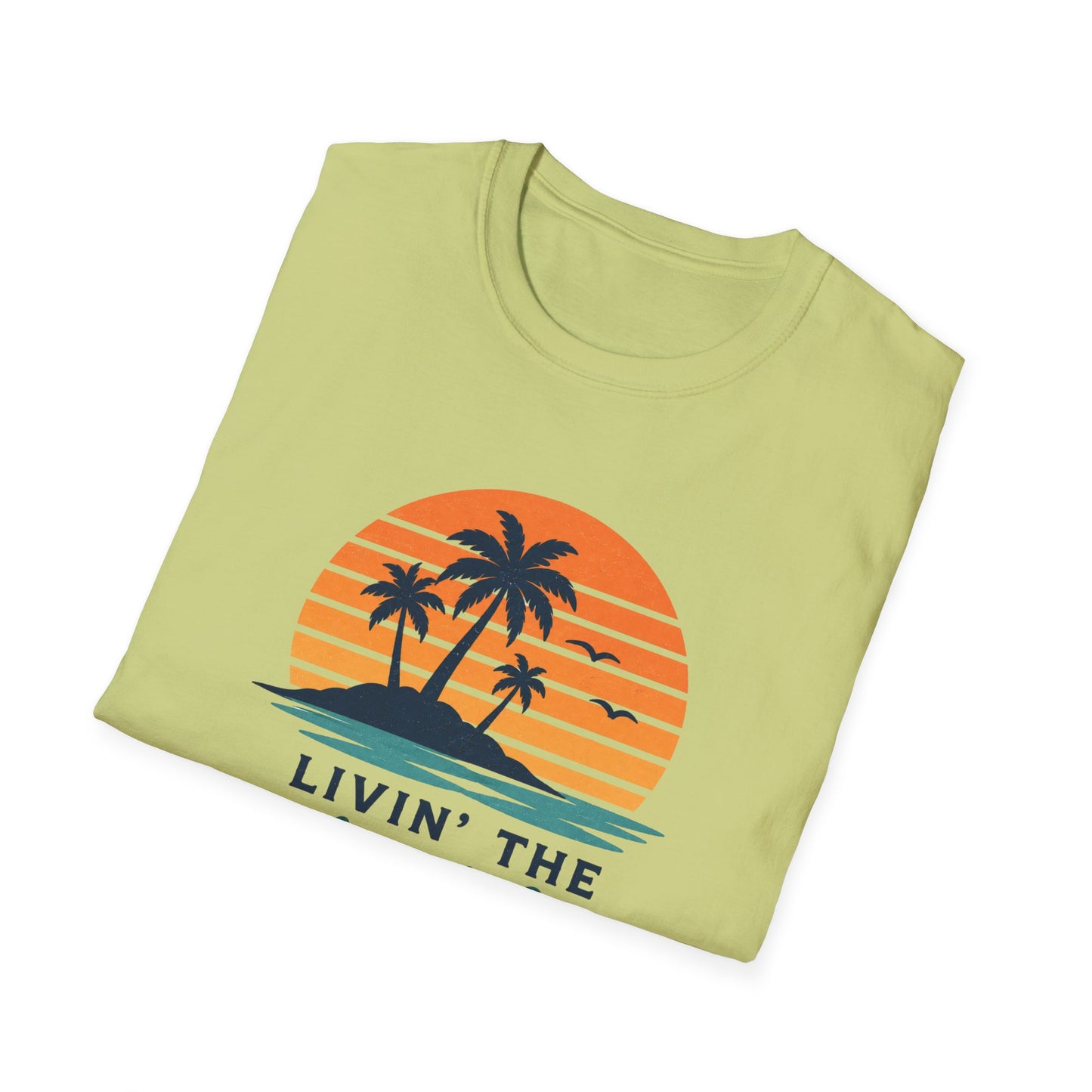 Island Life T-Shirt — "Livin' The Island Life" Retro Palm Sunset Tee