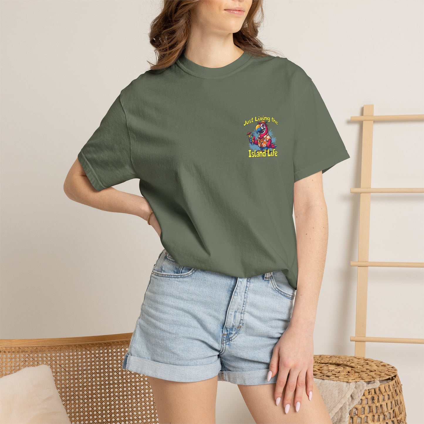 Island Life T-Shirt — Just Living the Island Life Parrot Graphic