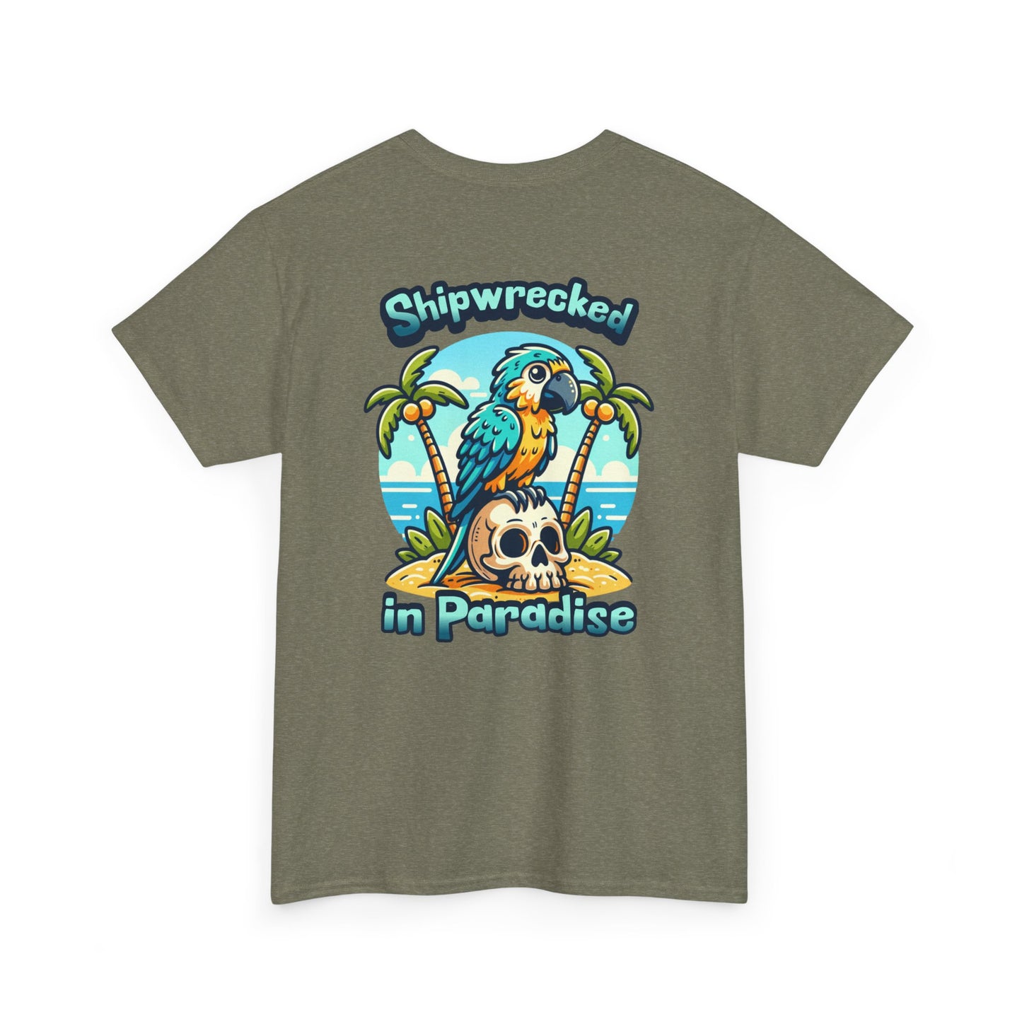 Shipwrecked in Paradise Tropical Unisex Heavy Cotton T-Shirt