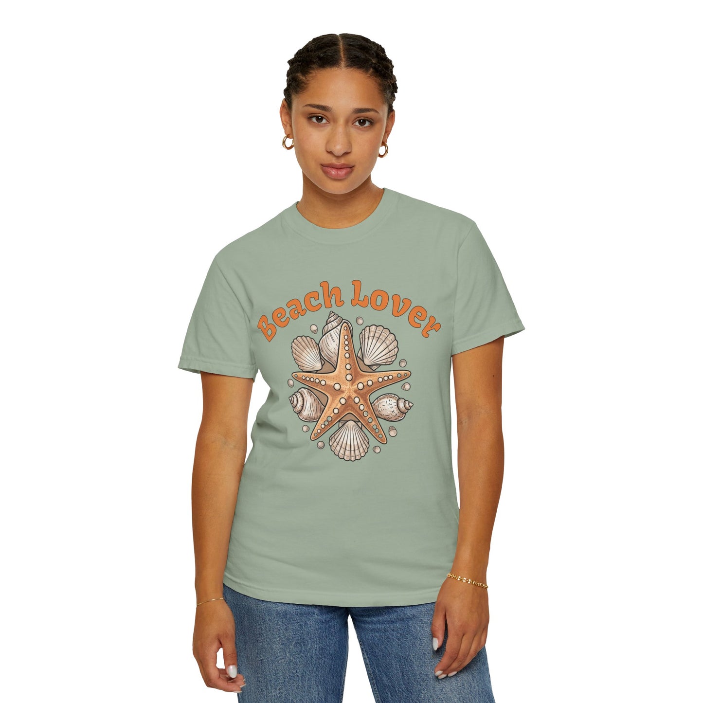 Beach Lover T-Shirt — Seashell & Starfish Graphic Tee