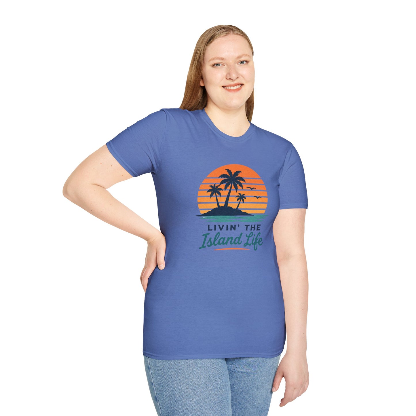 Island Life T-Shirt — "Livin' The Island Life" Retro Palm Sunset Tee