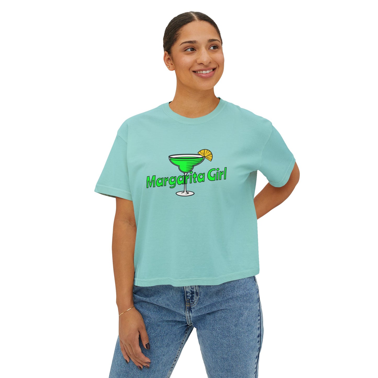 Margarita Girl Boxy Tee — Women's Cocktail Graphic T-Shirt