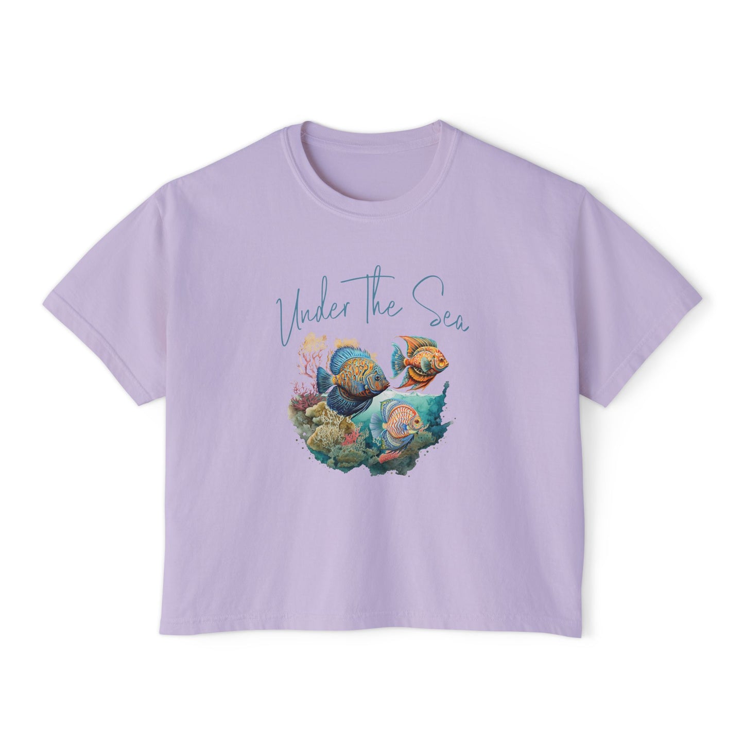 Under the Sea Boxy Tee — Women's Marine Life Graphic T‑Shirt at Caribbean Rays
